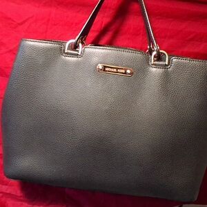 Michael Kors Black Tote with Gold Accents